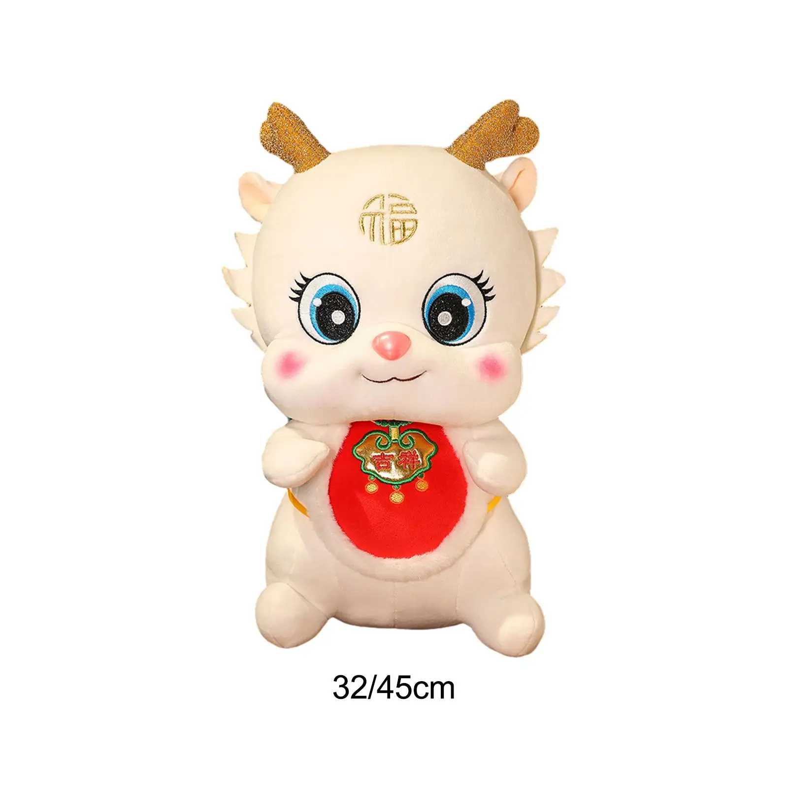 

Plush Toy Doll Chinese Dragon Doll Bed Couch Cartoon Animal Stuffed Figures Ornament for Bedroom Dorm Birthday Gift Holidays