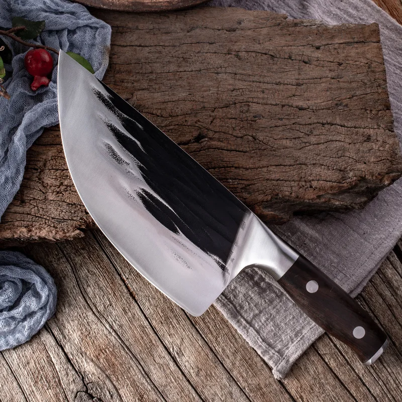 

Serbian Knife Handmade Forged Broad Butcher Knife Stainless Steel Kitchen Chef Fishing Meat Knife Fixed Outdoor Filleting