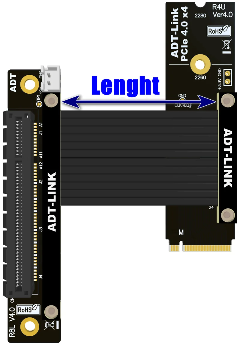 ADT M.2 NVMe para PCI-E X8 Jumper