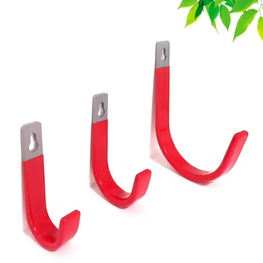 Garden Hose Supplies Wall Mounted Garage Hook PVC Red Storage Hooks Stainless Steel L-shaped Ladder Hanging Bracket Heavy Duty