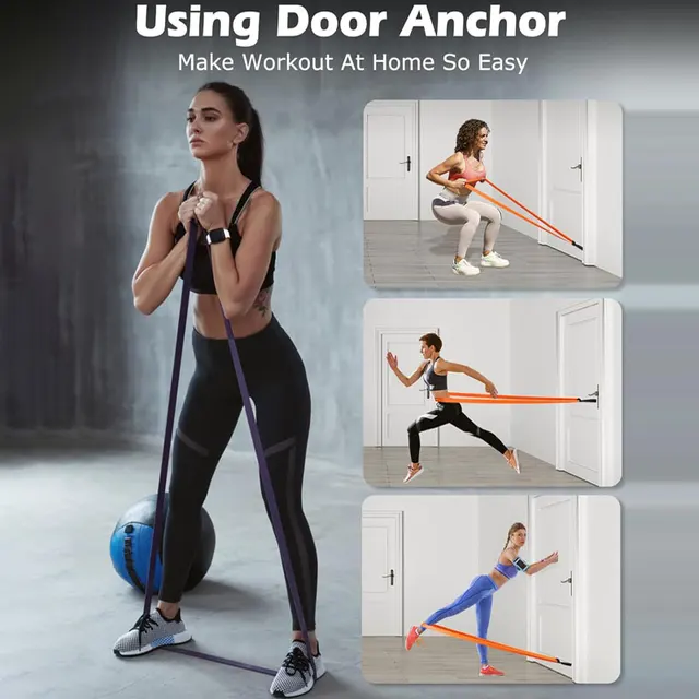 New natural latex resistance band sports resistance band set for men and women's muscle training elastic band 3