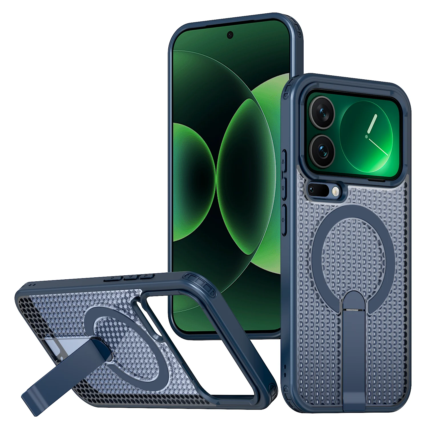 Luxury Honeycomb Cooling Stand Holder Magnetic Case - Hard Armor Protective Cover
