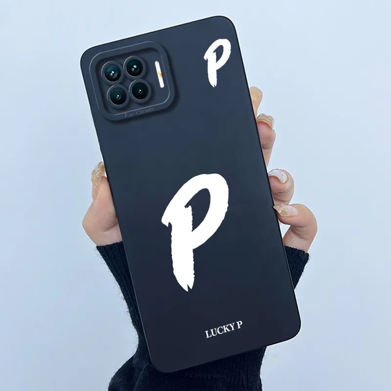Lucky Initial Letter Couples Phone Bumper - Soft TPU Silicone Back Cover Case