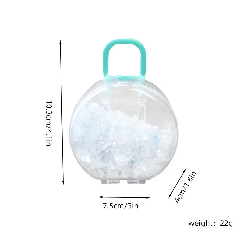 Round Mini Storage Box Suitcase Shape Mini Case With Handle Decorative Plastic Jewelry Candy Miniature Trunk  Organizer Boxes