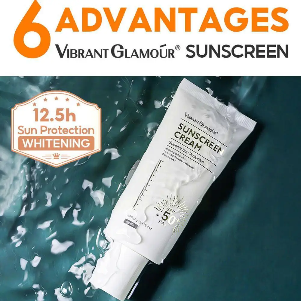 50g Sunscreen Cream Spf50+ Anti-aging Uv Whitening Skin Care Repair Body Brighten Skin Protector Sunscreen Moisturizing B9k6