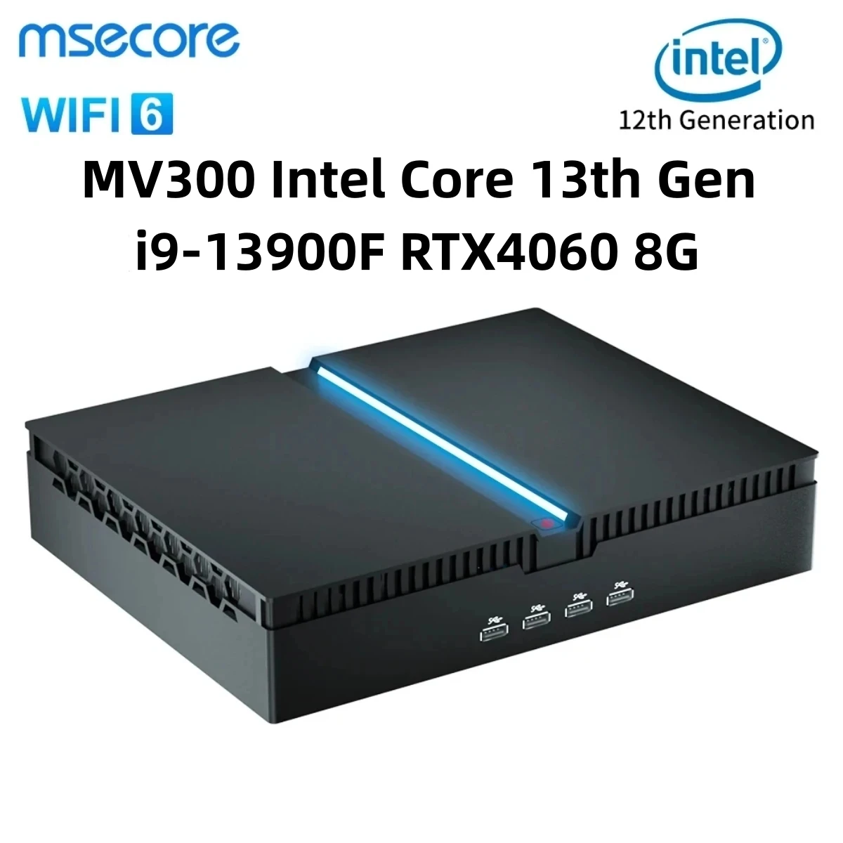 Новая графическая карта Msecore MV300, Intel Core 13-го поколения, i9-13900F RTX4060, 8 ГБ, мини-ПК, игровой настольный компьютер, Windows 11, WiFi6E, BT5.3