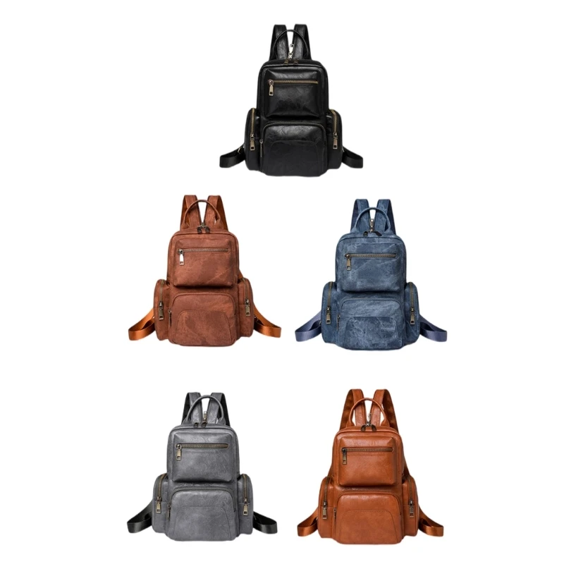 

Simple Backpack for Women Small Backpacks Student School Bookbags PU Leather Daypack Shoulder Bag Travel Backpack Dropship