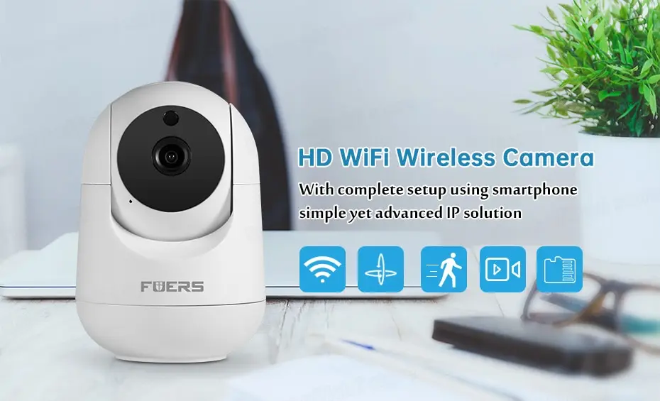 Fuers 3MP WiFi Camera Tuya Smart Home Indoor Wireless IP Surveillance Camera AI Detect Automatic Tracking Security Baby Monitor