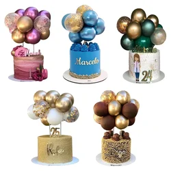 10pcs 5 Inch Creative Metal Rose Gold Balloon Cake Topper Happy Birthday Party Decor Kid Wedding Birthday Cake Decor Baby Shower