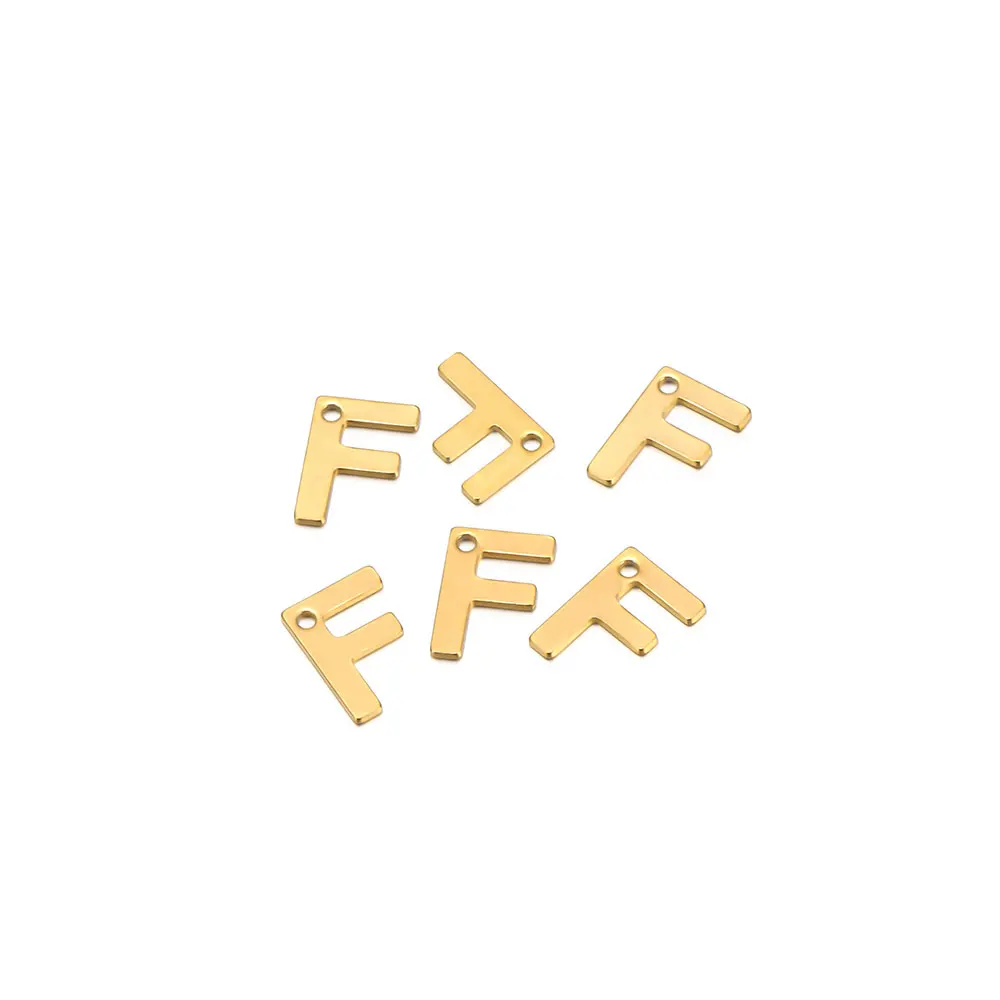 30/50 Stücke Edelstahl Gold Farbe A-Z Buchstaben Charme Einzelnen Alphabet Charms DIY Schmuck Machen Geschenk Halskette Anhänger Großhandel – Detail 12