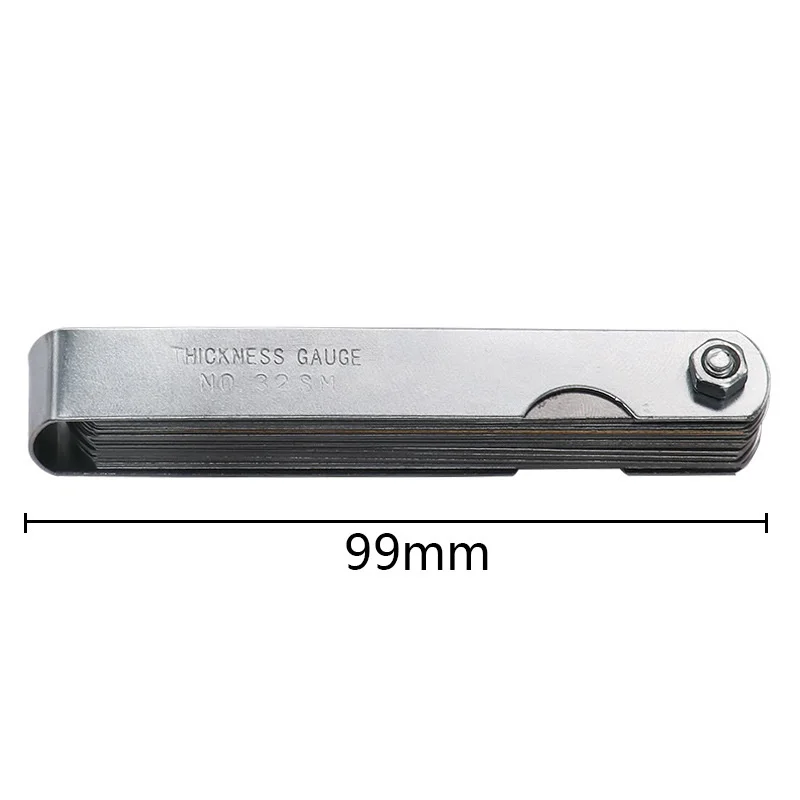 Feeler Gauge 32 Blades Metric Thickness Gage Set Tappet Valve Feeler Gauge Measuring Range 0.04mm-0.88mm