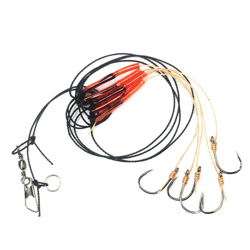 

ORJD 5# -14# Fishhooks Stainless Steel String Hooks Fishing Lures Pesca Baits Combination 5 Small Single Hooks Fishing Accessory