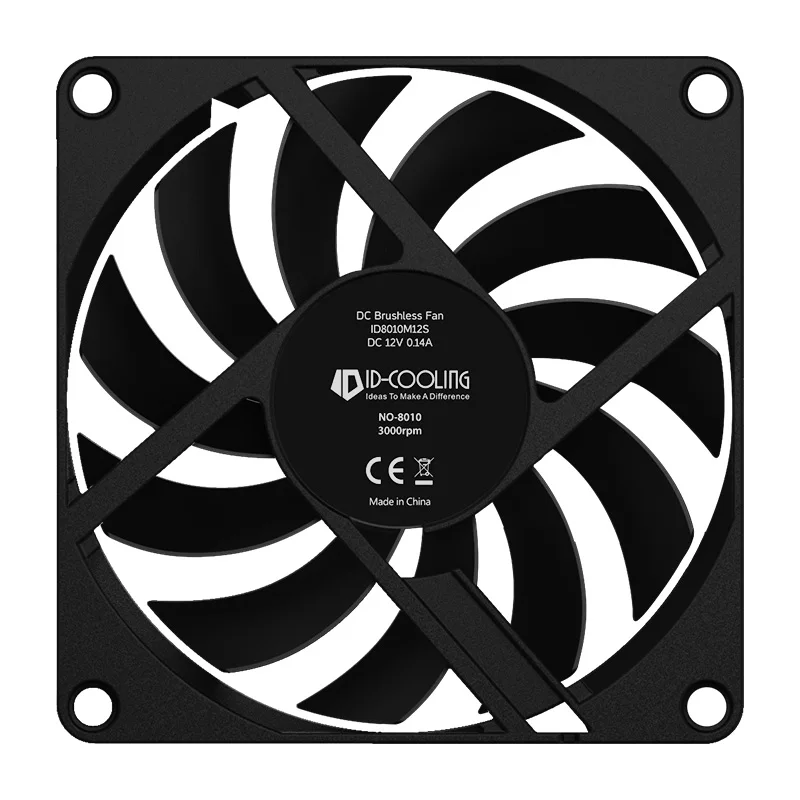 ID-COOLING NO-8010-PWM 800-3000RPM 4PIN PWM Ultra Thin Chassis Fan 8CM PC Fan In