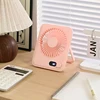 New Mini Portable Folding fan handy charging long life ultra-thin desktop fan Large wind super quiet folding handheld table fan 5