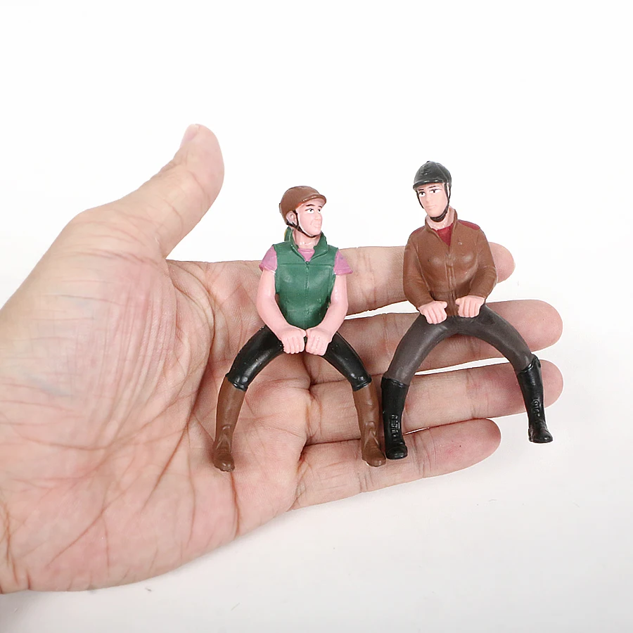 Hand-Painted Farmer and Horseman Figurine Set