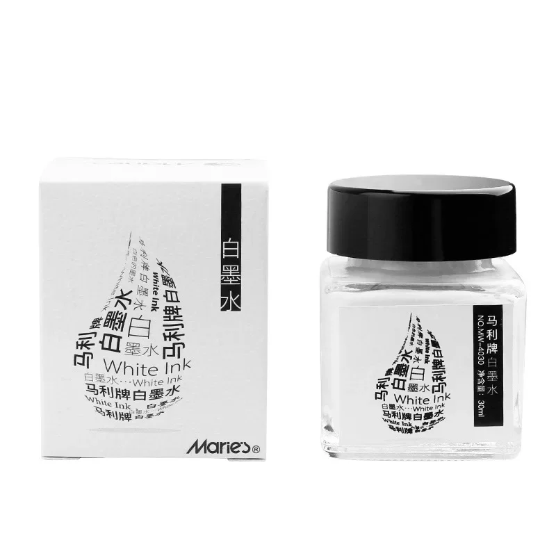 30ML White Ink High-gloss Watercolor Art Students' Special Starry Sky Embellishment White Ink Cartoon Blank Correction Fluid
