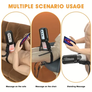 Adjustable Strap-on Automatic Male Masturbation Cup Wearable Sex Harness Male Hands Free Masturbator Sex Toys for Man Goods