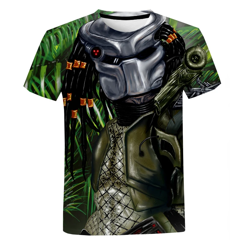 

Short-sleeved Sci-fi Thriller Predator Men's T-shirt 3D Printed Cool Casual Top Summer T-shirt