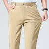 Men Suit Pants Light Thin Elastic Slim Fit Dress Pants Business Solid Casual Straight Leg Trouser Men Clothing Oversize 29-42