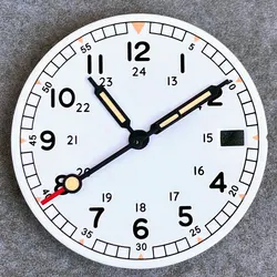 Elegant 29mm Pilot Watch Dial with Date Window - MOD Accessory for Automatic Men's Watch (White set - No lume)