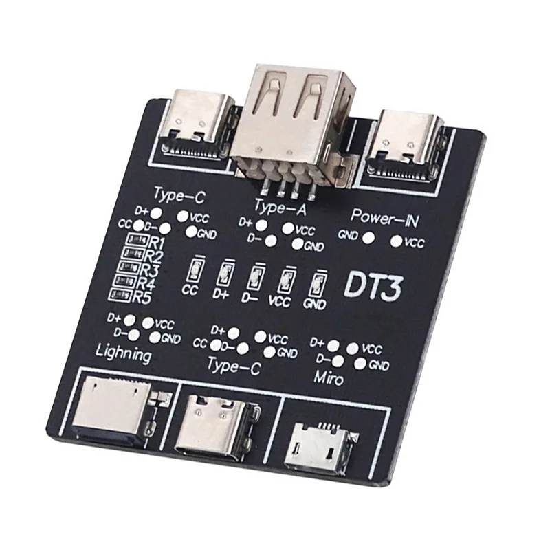 IOS 안드로이드 용 ABUOUSB 데이터 라인 감지 보드 Micro-USB Type-C 단락 회로 스위치 감지 보드 DT3 USB 케이블 테스터