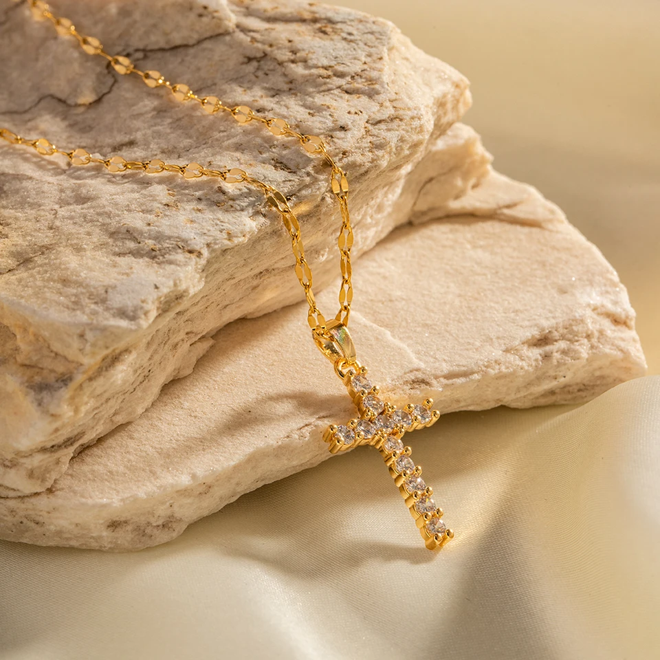 Collana Con Croce Ghiacciata Con Catena Tennis: Ciondolo Con Zirconi Color Argento Dorato Collana Con Croce In Metallo Stile Hip Hop Uomo E Donna Da 8,74 € | DHgate