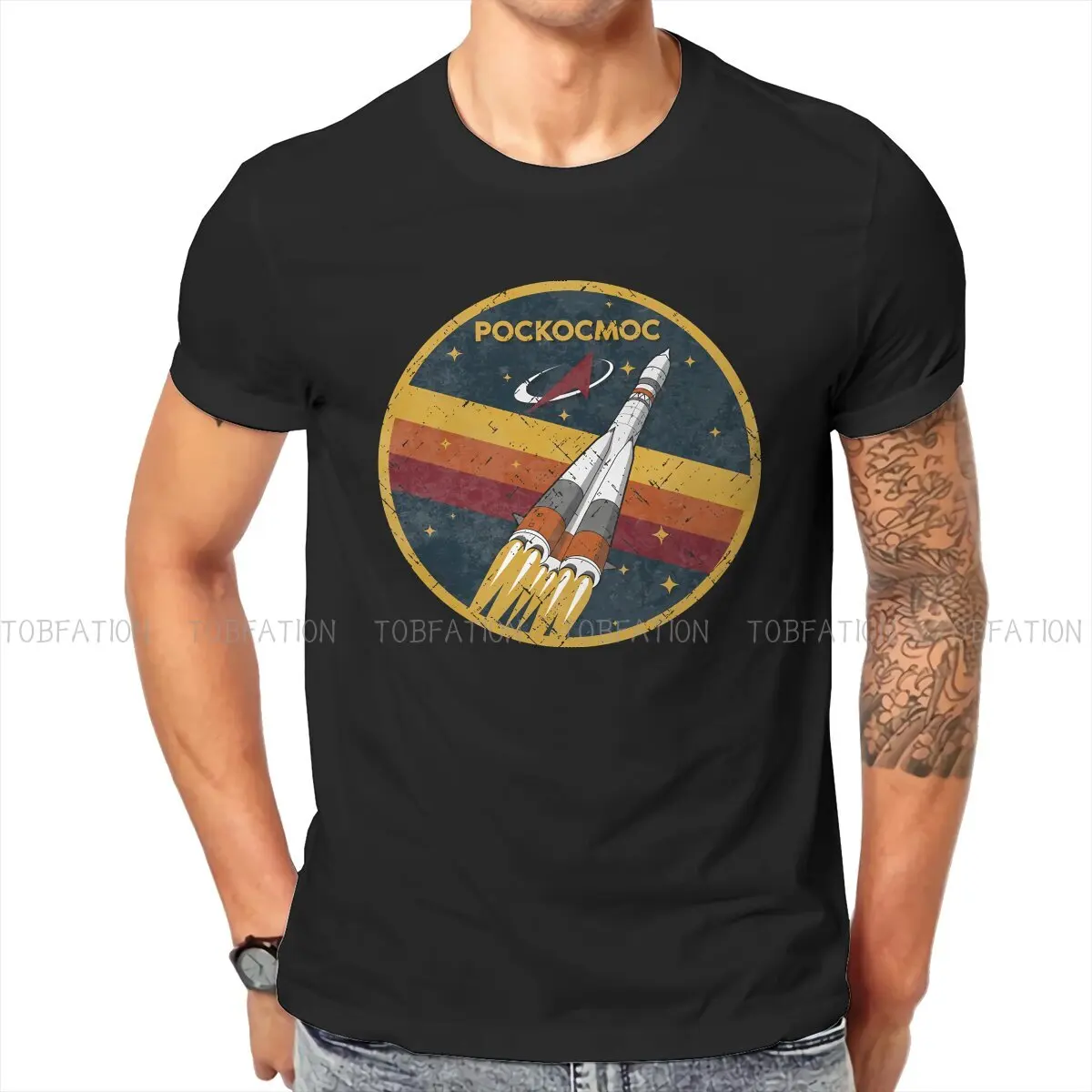 Roscosmos Vintage Emblem Più Nuove Magliette Russian Ussr Cccp Men Harajuku Pure Cotton Tops T Shirt Girocollo Big Size