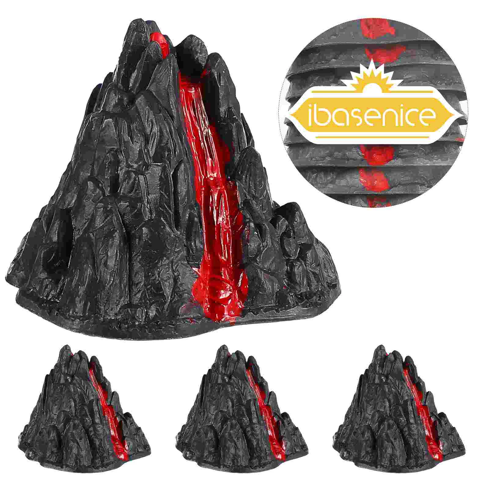 10 Pcs Volcano Model Toys Volcanic Eruption Simulation Plastic Decorations For Home Pet Products Realistic Details Miniature