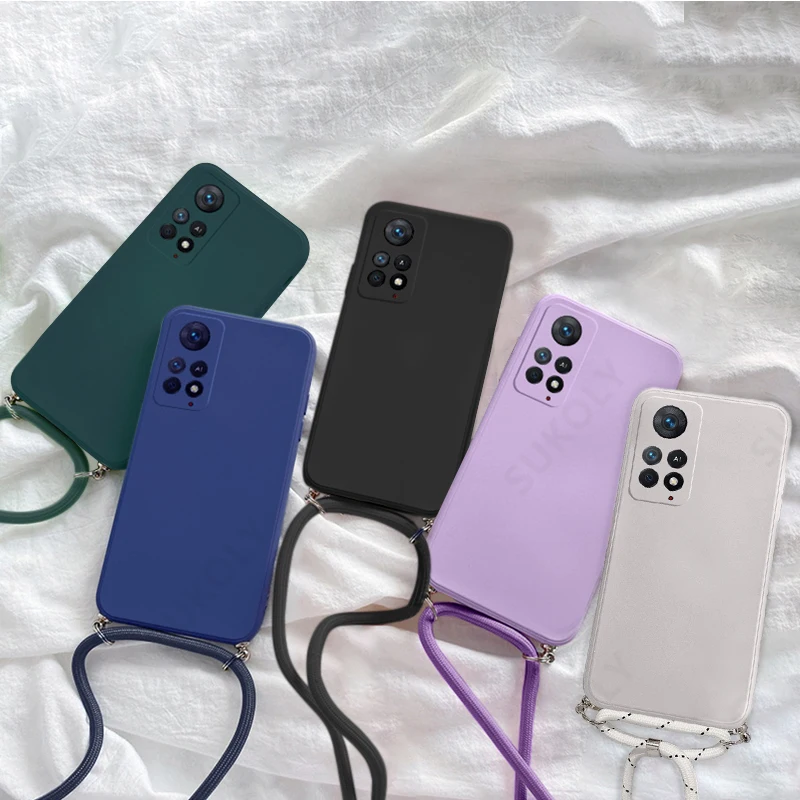 Soft TPU Silicone Crossbody Lanyard Phone Case