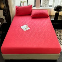 1 Simple Modern Flower Printed Matte Fitted Sheet, Bedroom Printed Bed Cover, Bedding (Excluding Pillowcases) 2