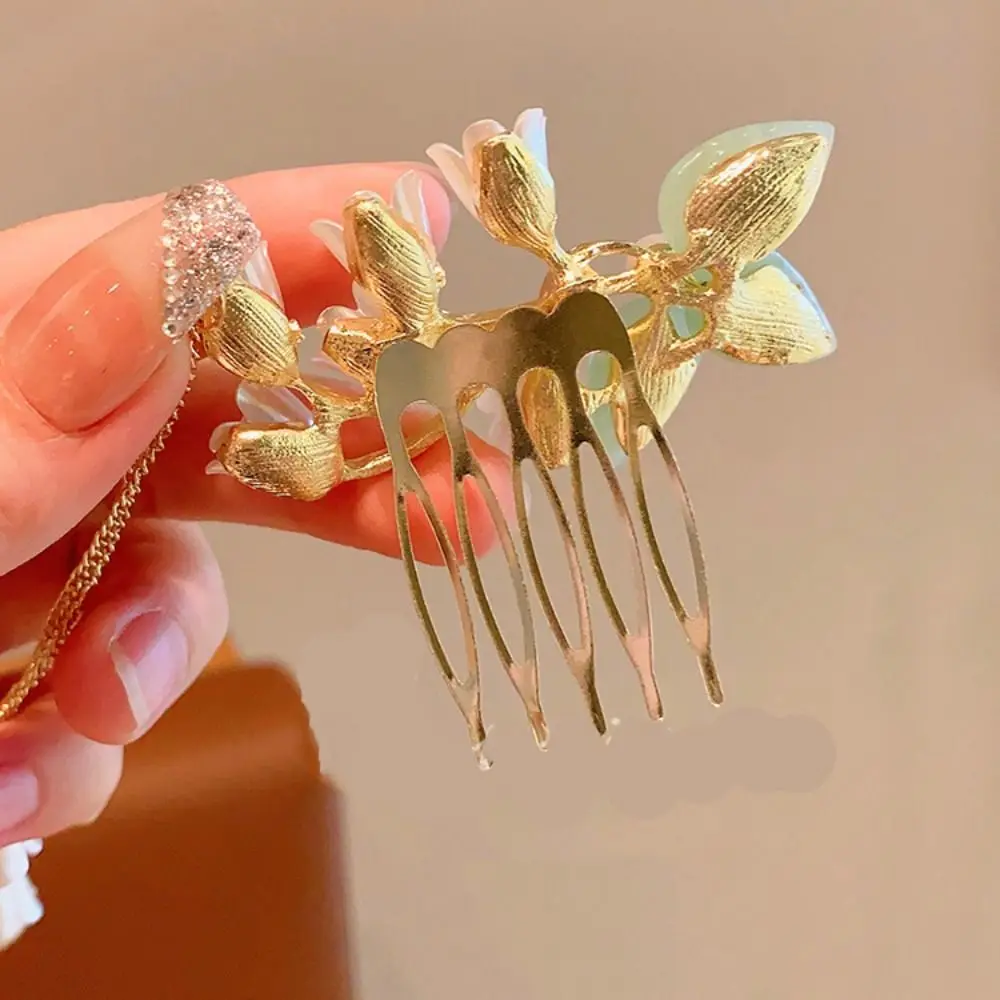 Tassel Flower Hair Comb Fan Pearl Children's Hairpin Hair Sticks for Buns Hair Chopstick Chinese Style Hair Stick
