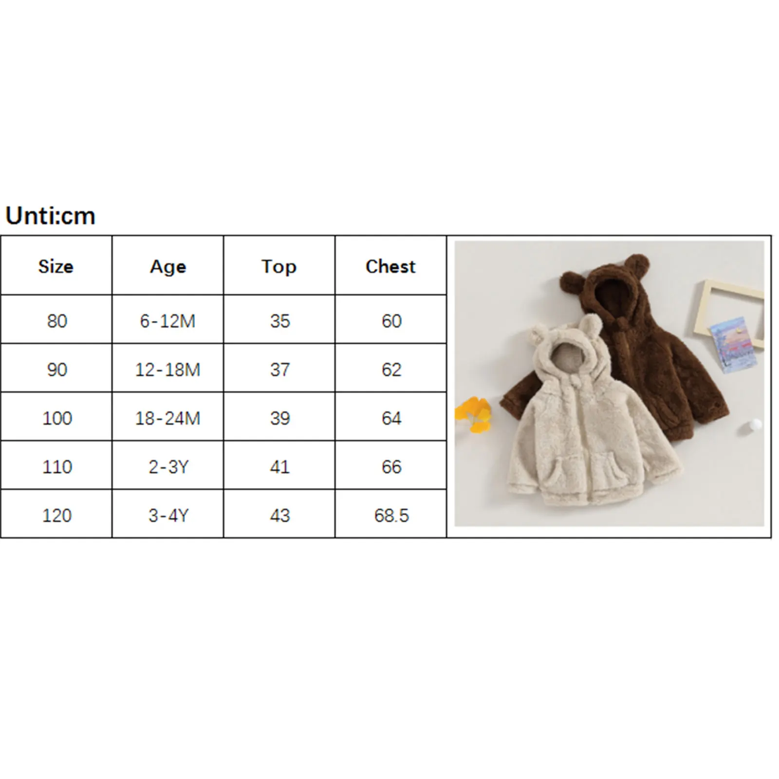 Winter Infant Baby Boys Plush Coat Long Sleeve Clothing Sweater Zipper Closure Cartoon Hooded Jackets Fleece Cardigan Outfits