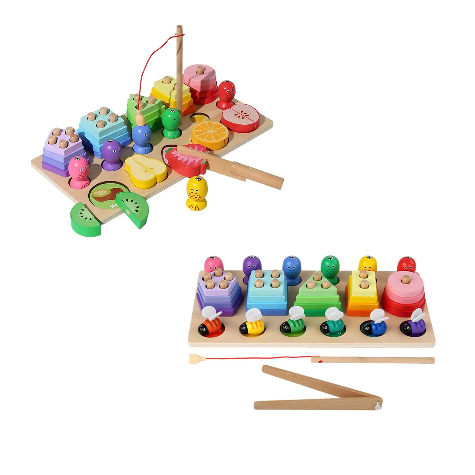 

3 in 1 Wooden Sorting & Stacking Toys Education Toys Montessori Toys Geometric Board for Children Boys Girls Kids Holiday Gifts