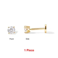 ROXI 1 Piece Exquisite Zircons Stud Earring For Women 925 Sterling Silver Size 2/3/4mm Stone Piercing Jewelry pendientes plata - Image 5