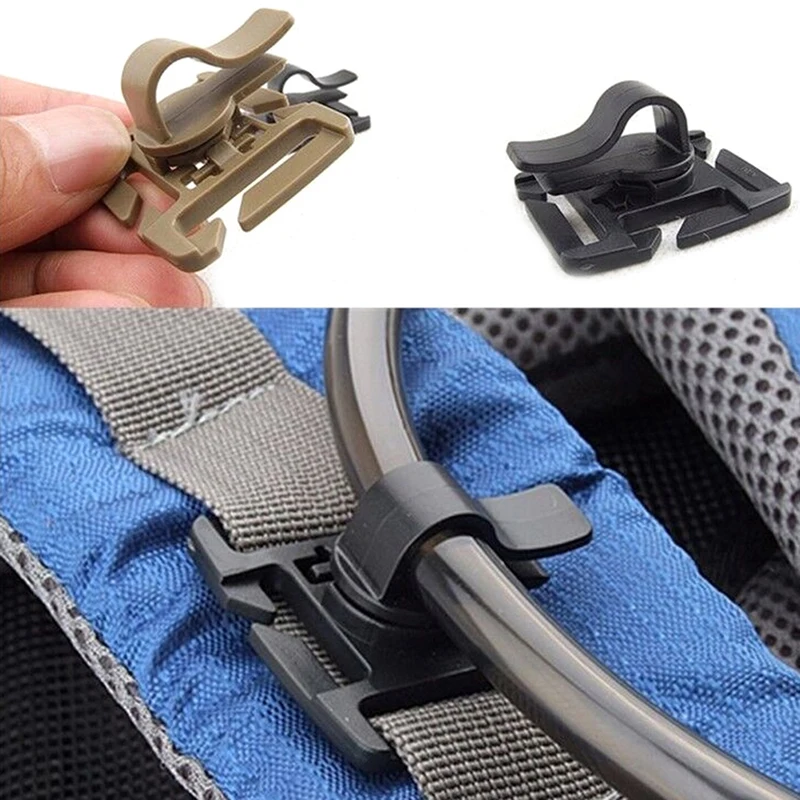 

1 Pack Beverage Hose Clamp Fixture Hose Hose Clip Backpack Tactical Buckle plastic material outdoor gadgets