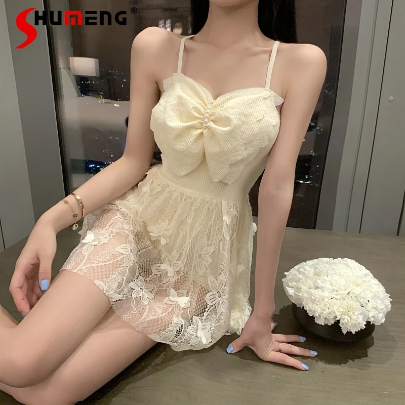 2022-hot-spring-summer-bathing-suit-fairy-lace-sexy-little-chest-gathered-swimsuit-sexy-covering-belly-thin-solid-color-swimwear