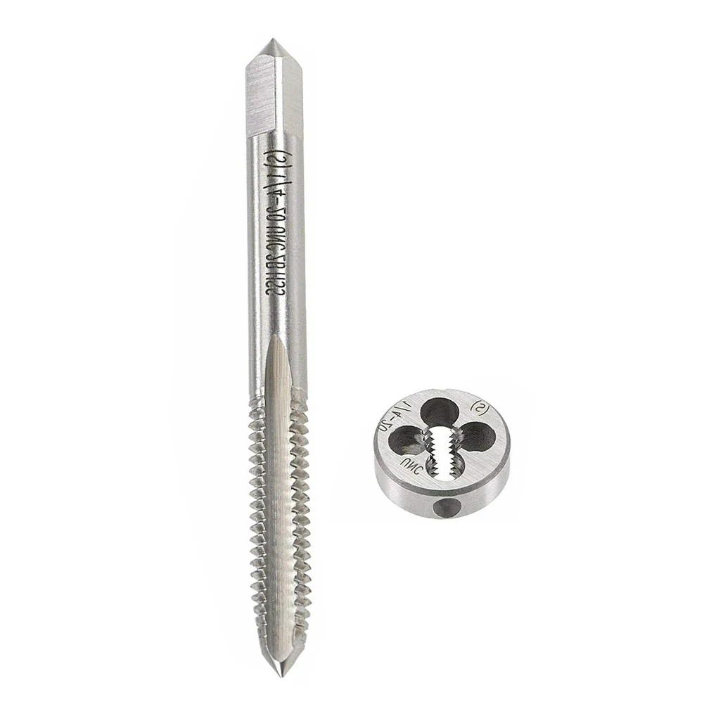 1PC UNC Machine Thread Tap And Die Set 1/4"-20UNC Plug Tap HSS Metal Tapping Tool Set Screw Die Tap Drill TPI:20UNC