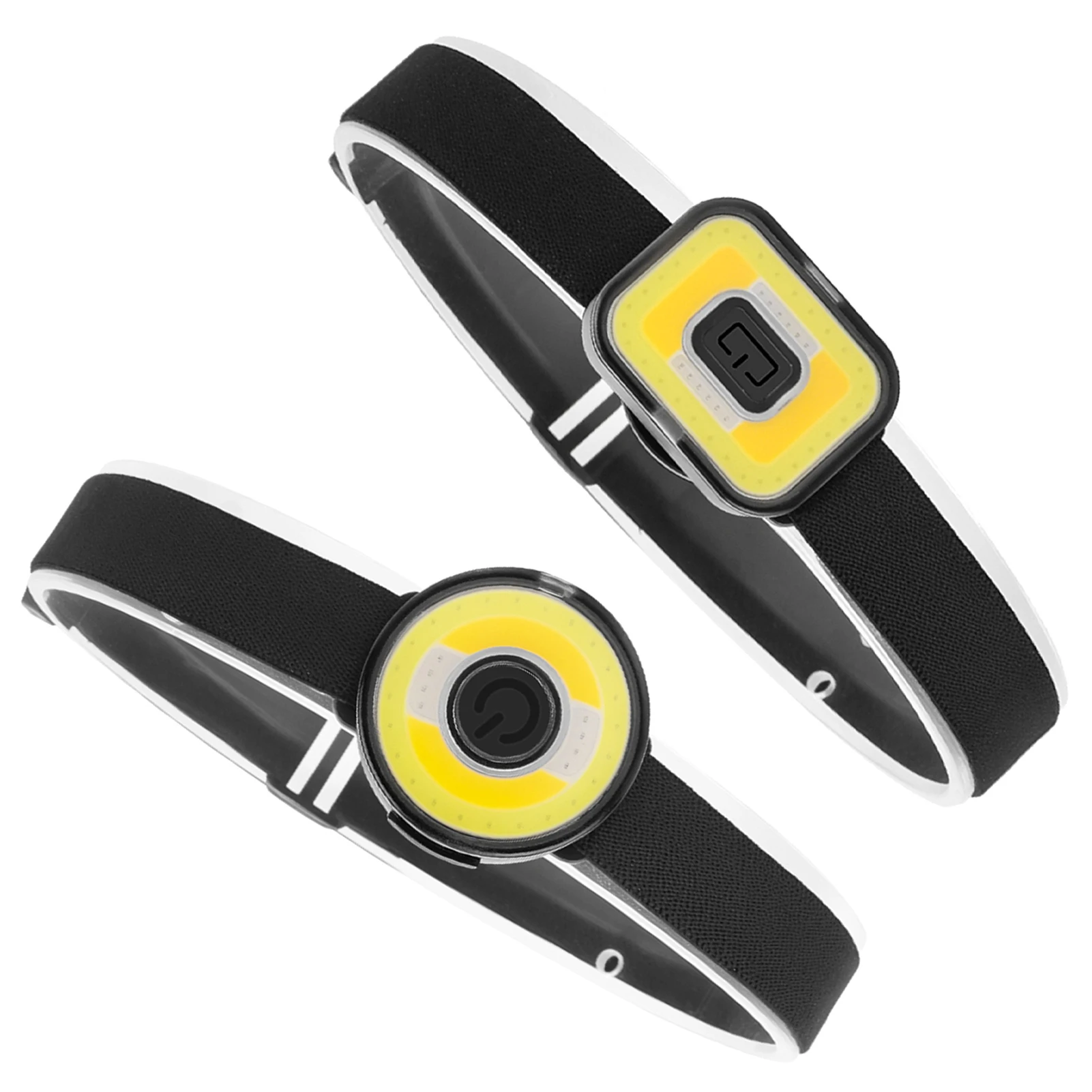 Rechargeable Headlight USB Charging COB Headlamp Portable Mini Light with Red Blue Warning Light