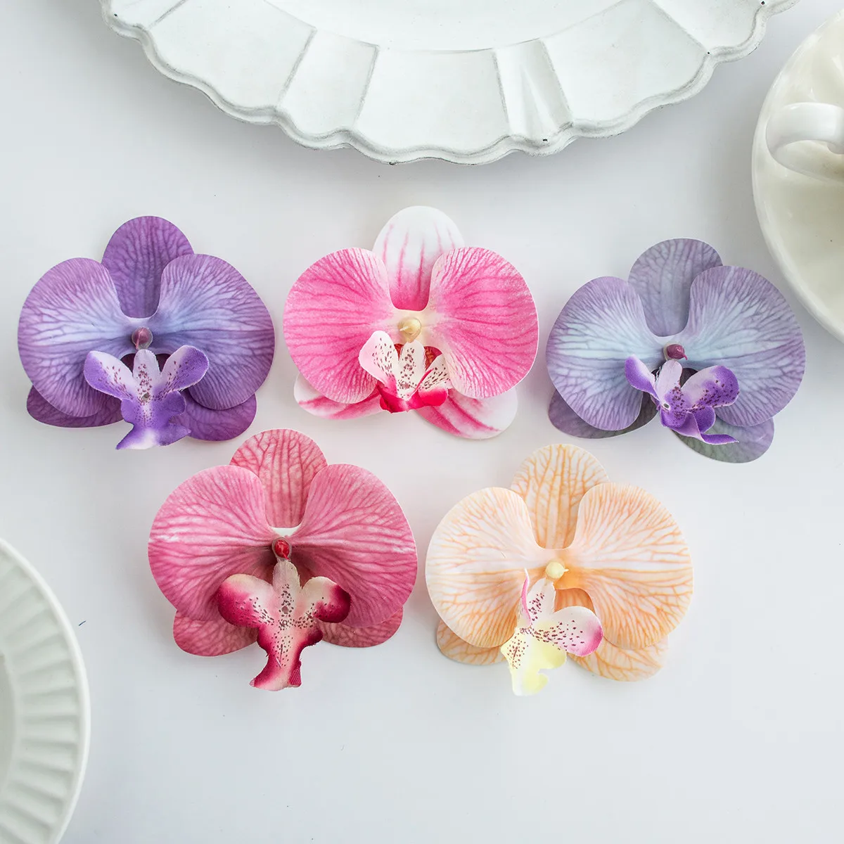 Artificial Flowers Thai Butterfly Orchid Festival Wedding Wreath Bridal Headwear hair Diy gift Decor Accessorie