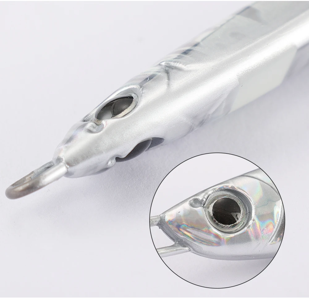 JIGGINGPRO Slim Metal Jig 20g-80g Weitwurf-Küstenjigköder Schnell Sinkender Salzwasserköder für Bonito, Makrele, Blaufisch – Detail 4