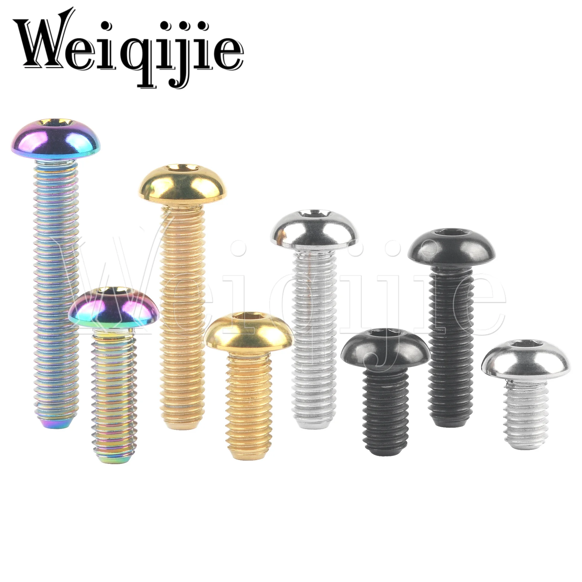 Titanium Bolts Weiqijie M3 / M4 / M5 x 6 8 10 12 15 18 20 25 30mm Allen Key Bicycle Bottle Cage Fixing Screws