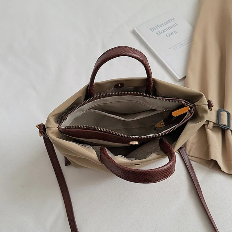 Korean Version Women'S Shoulder Bag Fashion Casual Nylon Crossbody Bag Black Handbag Commuting Bag