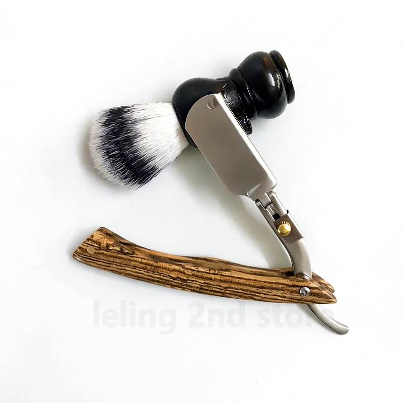 Barbier-Rasiermesser für Männer mit Naturholzgriff, Passend für Doppelklingen, Professionelle und Gründliche Rasur mit Klingen – Detail 19