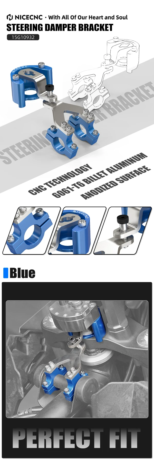 Für Yamaha Tenere 700 Tenere 700 Rally 2019-2024 T700 Tenere 700 World Raid 2022 Motorrad Lenkungsdämpfer Stabilisatorhalterung – Detail 8