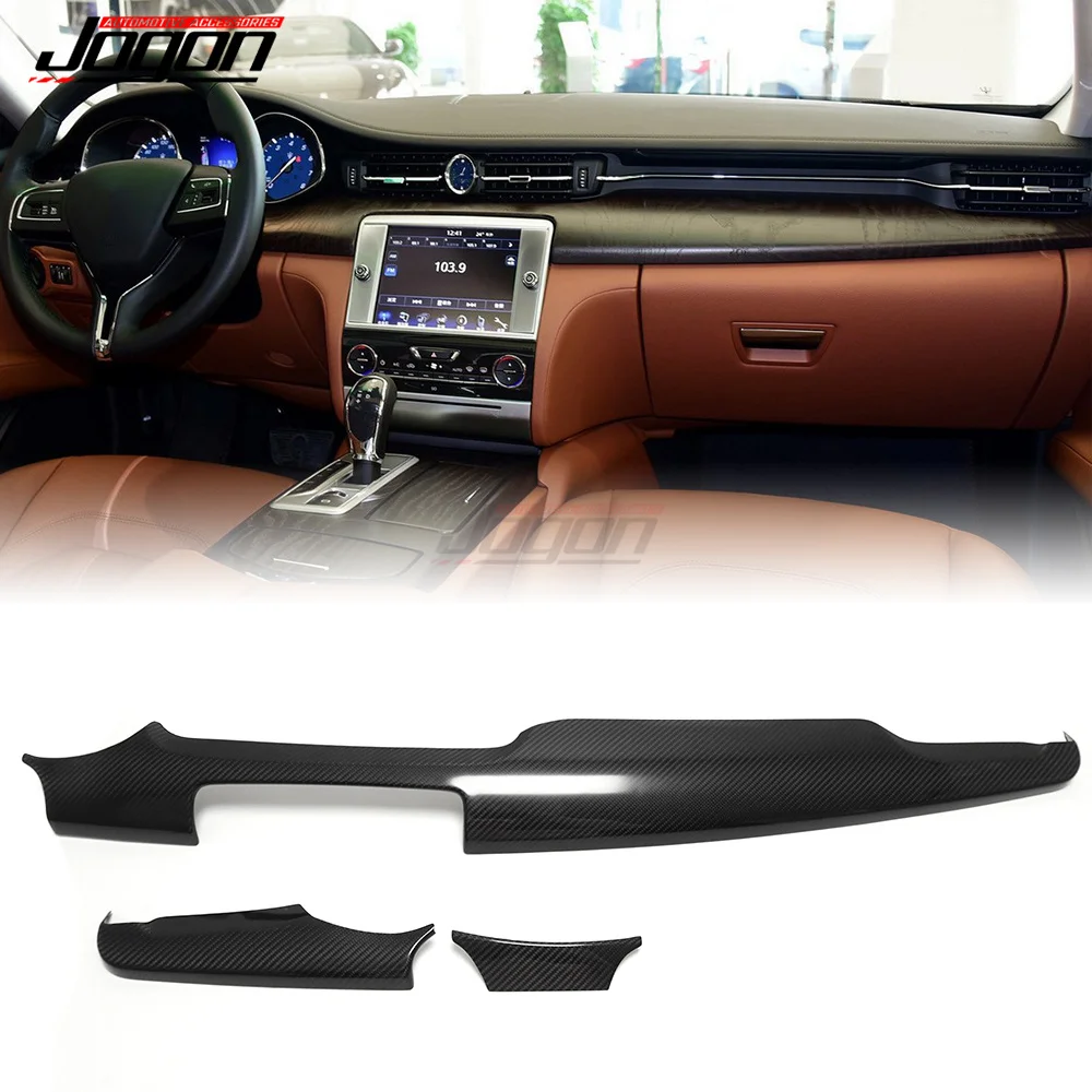 

Real Carbon Fiber Dashboard Cover Decoration Trim Strips 2012 2013 2014 2015 Car Accessory Car-styling For Maserati Quattroporte