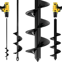 Auger Drill Bit For Planting Set Garden Spiral Hole Drill And Bulb Planter Tool Bedding Plants, Umbrella Holes 3/8 Inch Hex Dril 1