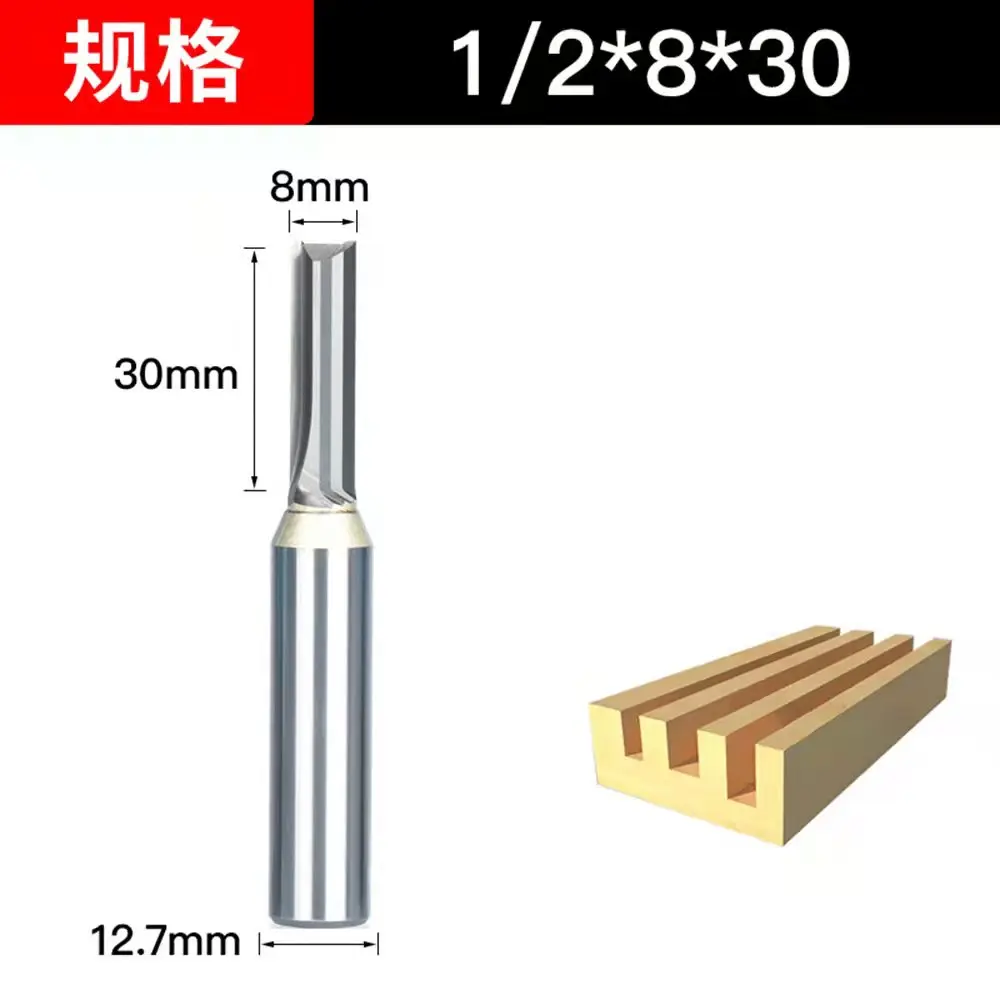 

2 Flute Milling Cutter TCT Straight Router Bits Woodworking Carving Wood Engraving Carbide CNC Bits 1/2" Shank