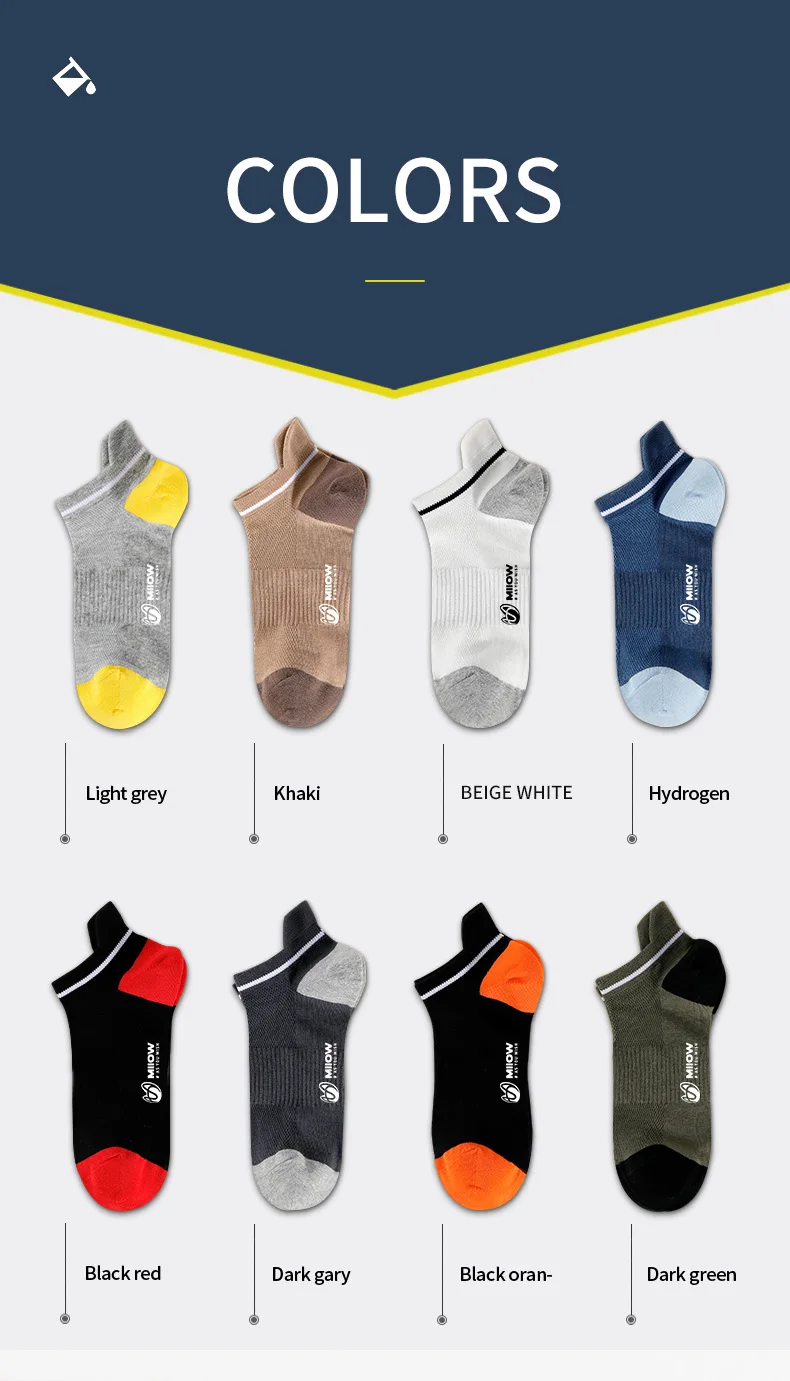 Men Cotton Ankle Socks – Summer Casual Patchwork Low Cut Breathable Sock Set
