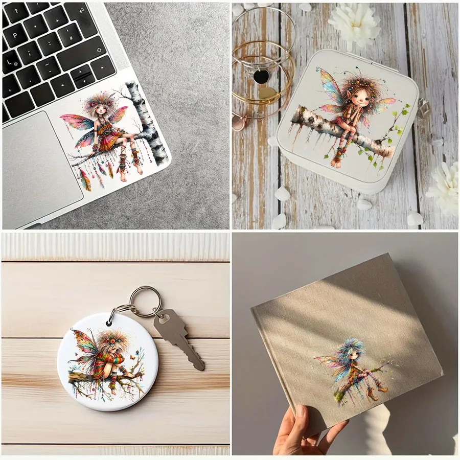 12pcs Boho Fairy UV DTF Cup Wrap Transfer Sticker Glass Coffee Mugs Decoration Cards Notebooks School Handmade Junk Journaling dtf transfer sticker