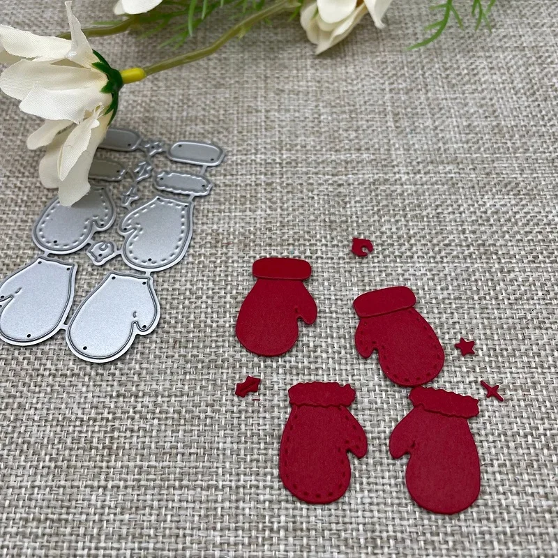 Weihnachtshandschuhe, Metall-Stanzformen, Schablonen für DIY Scrapbooking, dekorative Prägung, Handwerk, Stanzschablone, Form